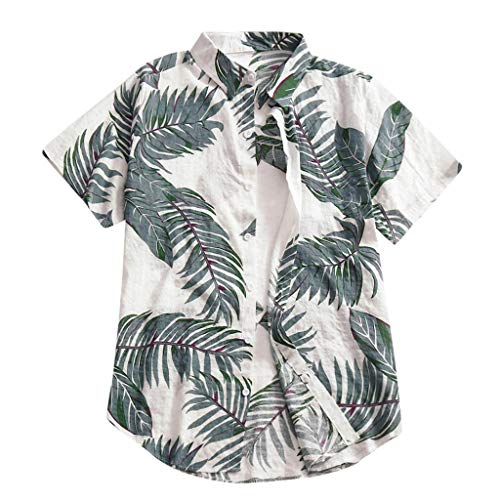 XZNB Short Sleeve Hawaiian Shirts for Men, Summer Printed Tops Regular-Fit Casual Loose Beach Button Down Aloha Shirt Mens Christmas Shirts Golf Shirts Ping Golf Shirts for Men Polo Shirts for Men