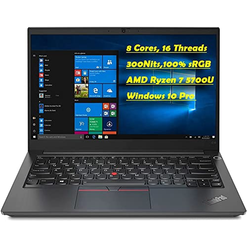 Lenovo ThinkPad E14 Gen 3 Ultrathin Laptop, 14″ FHD IPS 300Nits, AMD Ryzen 7 5700U (Beats i7-10850H), USB-C, WiFi 6, Fingerprint , Backlit KB, HD Webcam, Windows 10 Pro (16GB RAM | 1TB PCIe SSD)