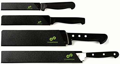 EVERPRIDE Chef Knife Sheath Set (4-Piece Set) Universal Blade Edge Cover Guards for Chef’s and Kitchen Knives – Durable, BPA-Free, Felt Lined, Sturdy ABS Plastic – Knives Not Included