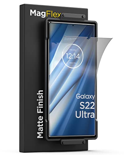 MagFlex for Samsung Galaxy S22 Ultra Matte Screen Protector (Fingerprint Sensor Compatible) Anti Glare Flexible Shockproof Glass Alternative for Galaxy S22 Ultra Screen Protector (Case Friendly)