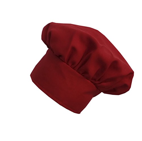 CHEFSKIN Big & Tall 2X XXL Mushroom Chef Hat, Fully Adjustable (RED)