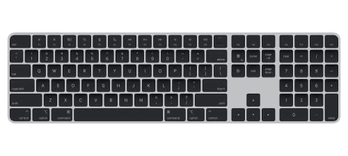 Apple Magic Keyboard with Touch ID and Numeric Keypad: Wireless, Bluetooth, Rechargeable. Works with Mac Computers Silicon; US English, Black Keys