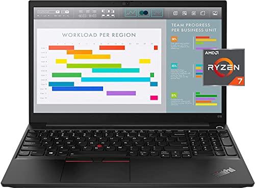 Lenovo ThinkPad E15 Gen 2 Business Laptop, 15.6″ FHD 1080P IPS Display, AMD Ryzen 7 4700U, 16GB DDR4 RAM, 512GB PCIe SSD, Webcam, WiFi, Bluetooth, Win 10 Pro