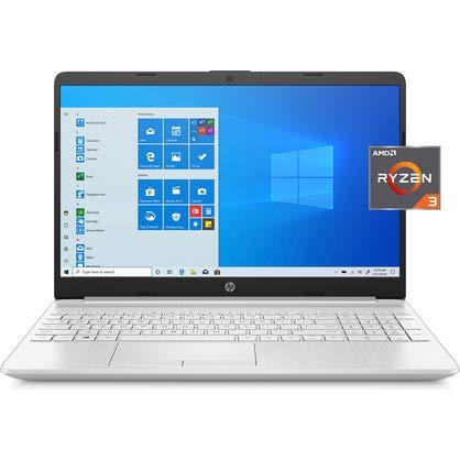 HP 2022 15.6″ HD Touchscreen Laptop, AMD Ryzen 3 3250U Processor, 4GB RAM, 256GB SSD, Backlit Keyboard, HDMI, AMD Radeon Graphics, Windows 10 S, Natural Silver, W/ IFT Accessories