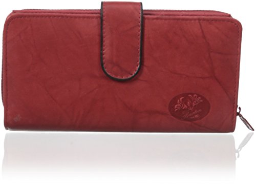 Buxton Women’s Heiress Checkbook Wallet, Red, One Size