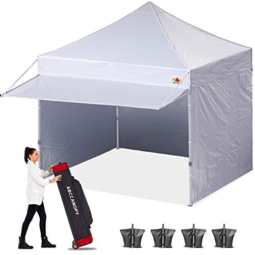 ABCCANOPY Ez Pop up Canopy Tent with Awning and Sidewalls 10×10 Market -Series, White
