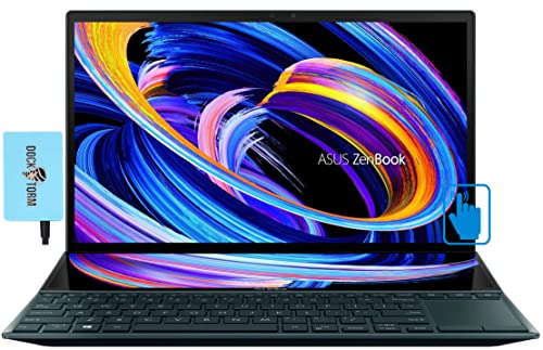ASUS ZenBook Duo 14 14.0″ Touchscreen FHD IPS Laptop (Intel i5-1155G7 4-Core, 8GB RAM, 512GB SSD, Intel Iris Xe, Backlit KYB, 2 Thunderbolt 4 (Type-C), WiFi 6, BT 5.0, HD Webcam, Win10Home) w/Hub