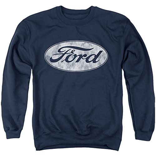 PopFunk Classic Ford Logo Unisex Adult Crewneck Sweatshirt ,Navy, Large