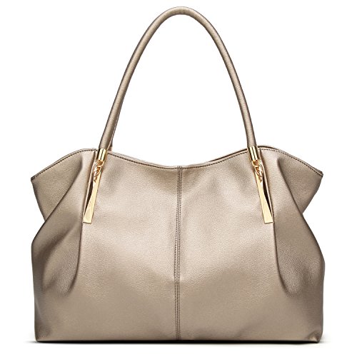 forestfish PU Leather Ladies Satchel Tote Bag Shoulder Bags Handbags for Women, Gold