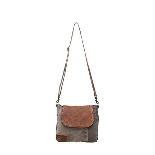 Myra Bags Flap-Over Upcycled Canvas Shoulder Bag S-0769