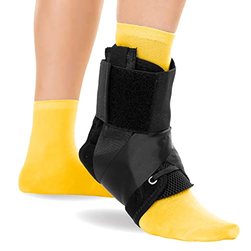 BraceAbility ASO Ankle Support Brace – Extra Large Lace-Up Stabilizer for Twisted, Rolled or Sprained Pain Treatment, Chronic Arthritis, Peroneal Tendonitis and Ligament Relief for Men and Women (XL)