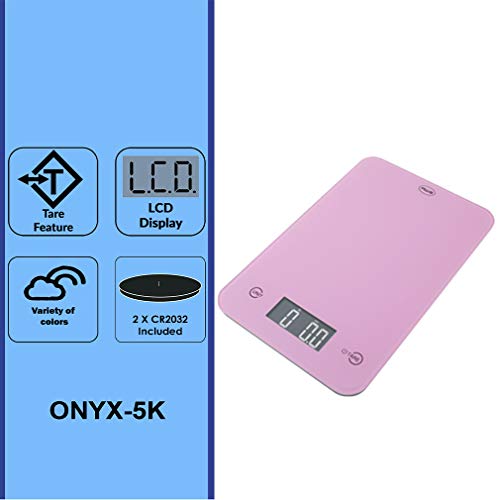 American Weigh Scale Onyx Series Digital Multifunction Kitchen Weight Scale, Pink, 11lbs x 0.1oz (ONYX-5K-PK) | The Storepaperoomates Retail Market - Fast Affordable Shopping