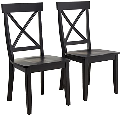 Homestyles Bishop Dining Chair Pair, 18-4/5″ W, 22-1/4″ D, 38-3/8″ H, Black
