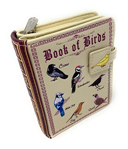 Shag Wear Book of Birds Medium Wallet for Women Beige 4.5″