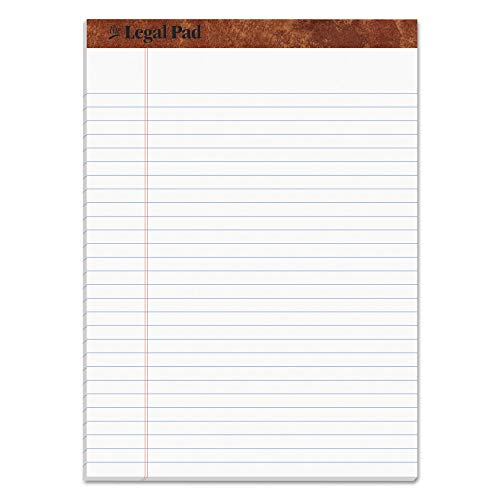 Tops 75330 “The Legal Pad” Ruled Pads, Legal/Wide, 8 1/2 X 11 3/4, White, 50 Sheets