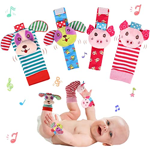 Wrist Rattles for Babies 0-6 Months, Baby Toys 0-3-6-12 Months, Infant Rattle Sock Toys for Newborn Gift