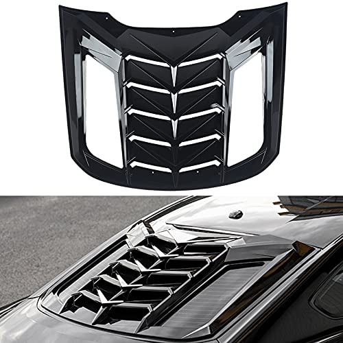 MIC Upgrade Rear Window Louvers Compatible with Mustang 2015-2021,Windshield Sun Shade Cover,GT Lambo Style Generation Ⅱ (Gloss Black)