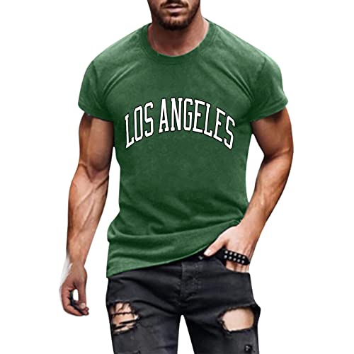 ZDFER Men’s Soldier Short Sleeve T-Shirts Cross Letter Printed Summer Vintage Muscle Athletic Crew Neck Casual Tee Tops Mens Christmas Shirts Golf Shirts Ping Golf Shirts for Men Polo Shirts for Men