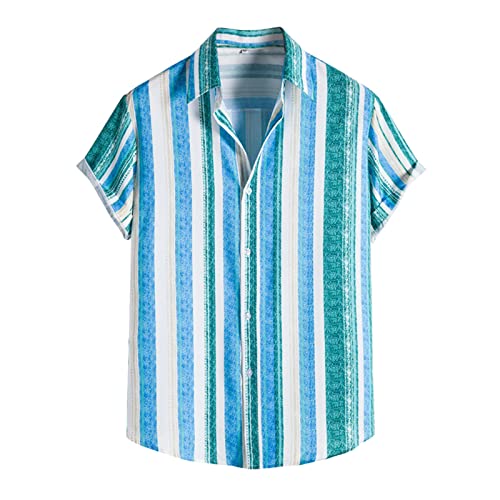 ZDFER Hawaiian Shirts for Men, Casual Button Down Shirts Short Sleeve Regular Fit Summer Turndown Collar Beach Shirts Mens Christmas Shirts Golf Shirts Ping Golf Shirts for Men Polo Shirts for Men