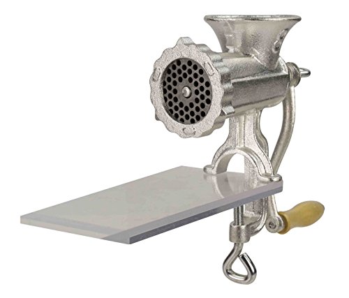 Home Basics Cast Iron Heavy Duty Meat Grinder #8, Silver