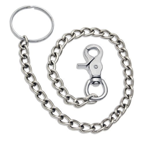 18″ Chrome Steel Wallet Chain Trigger Snap Hook