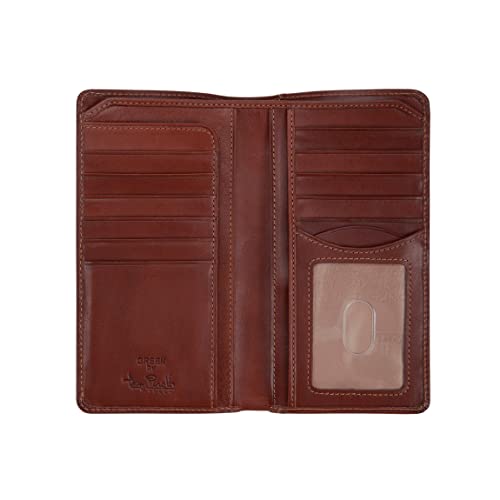 Tony Perotti Leather Long Wallets for Men – Men’s Checkbook Wallet – Men’s Italian Leather Bifold Wallet with Card Holders, Pockets, ID Window – Eco-Friendly Vegetable-Tanned Full Grain Leather Wallet
