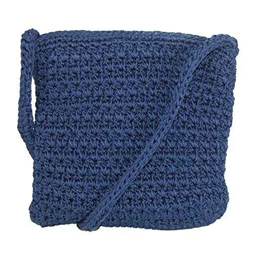 CTM® Women’s Crochet Crossbody Handbag, Navy