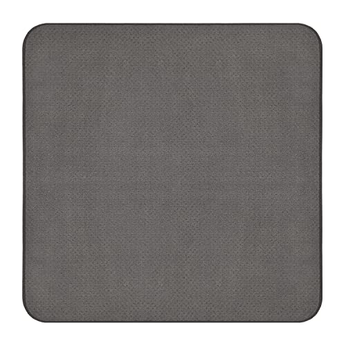 House, Home and More Skid-Resistant Carpet Indoor Area Rug Floor Mat – Gray – 3 Feet X 3 Feet