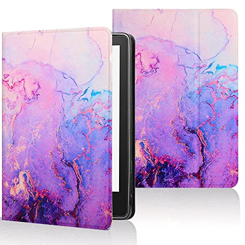 Pudazvi Kindle Paperwhite 2021 Case, Kindle Paperwhite Cover(6.8″, 11th Generation , 2021 Release),Premium Lightweight PU Leather with Auto Sleep/Wake,Marble Purple