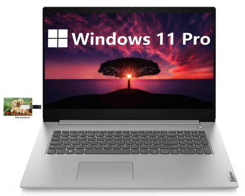 New Lenovo IdeaPad 3 Business Laptop, 17.3″ HD Display, Core i5-1035G1, Windows 11 Pro, 12GB RAM 256GB SSD, 32GB Tela USB Card