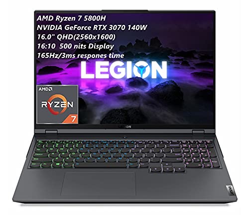 Lenovo Legion 5 Pro Gen 6 AMD Gaming Laptop, 16.0″ QHD IPS 165Hz, Ryzen 7 5800H, GeForce RTX 3070 8GB, TGP 140W, Win 10 Home (32GB RAM | 2TB PCIE SSD)