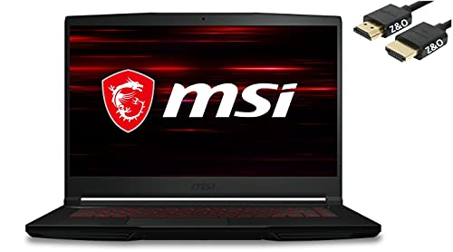 MSI 2022 Newest GF63 Thin Gaming 15 Laptop, 15.6″ FHD IPS Display, 10th Gen Intel i5-10300H (Beats i7-8750H), GeForce GTX 1650 4GB, Win10, HDMI Cable (16GB RAM I 512GB SSD)