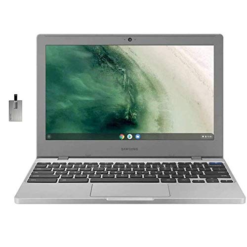 2020 Samsung Chromebook 4 Laptop Computer 11.6″ HD Display, Intel Celeron N4000 Processor, 4GB RAM, 32GB eMMC, HD Webcam, Intel HD Graphics, Chrome OS, Platinum Titan, 32GB Snow Bell USB Card