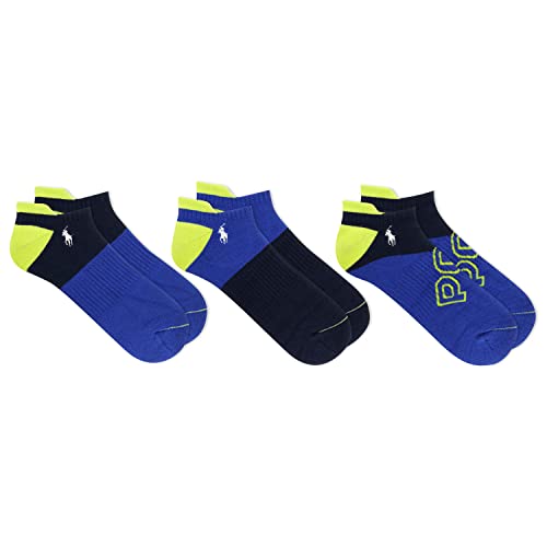 Polo Ralph Lauren Men’s 3-Pack Tonal Brights Low Cut Ankle Socks, Assorted, 10-13