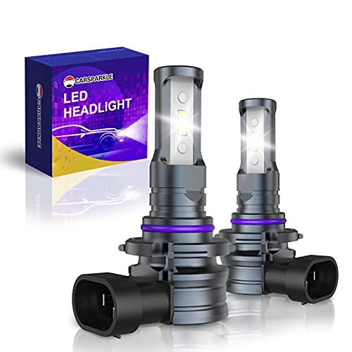 CARSPARKLE 9006/HB4 LED headlight Bulbs 600% Brighter 6500K Cool White Fanless Headlight LED Conversion Kits Hi/Lo Beam Fog Light 10000LM IP68 Waterproof Pack of 2