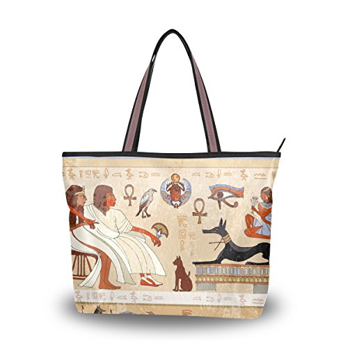 Tote Bag Ancient Egypt Egyptian Character Shoulder Handbag Travel Beach Bags