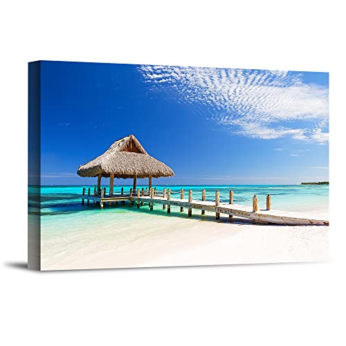 Over water bungalows Personalized Canvas or Photo Print and Framed Art Artwork with Couple’s Names Special Date and Your Own Message on, Great Gift for Anniversary,Wedding,Birthday