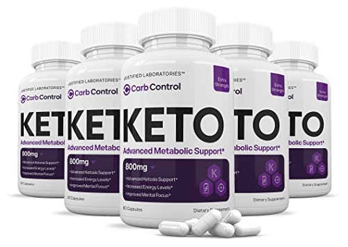 (5 Pack) Carb Control Keto Pills Includes Apple Cider Vinegar goBHB Exogenous Ketones Advanced Ketogenic Supplement Ketosis Support for Men Women 300 Capsules