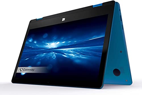 Newest Gateway Touchscreen 11.6 HD 2-in-1 Convertible Laptop in Blue Intel N4020 4GB RAM 64GB SSD Mini-HDMI Webcam Windows 10 S