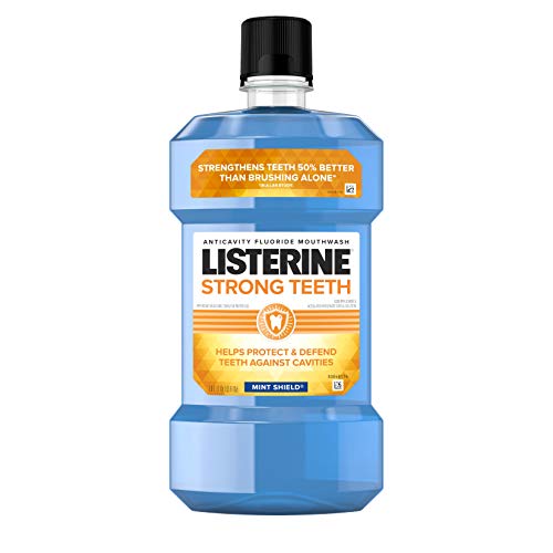 Listerine Strong Teeth Anticavity Fluoride Mouthwash, Mint Shield Flavor, 1 L 1 ea
