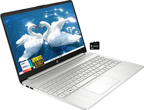 Newest HP 15 Business Laptop, Intel i5-1135G7 Quad Core (Beats i7-1065G7), 15.6′ IPS FHD, Intel Iris Xe Graphics, 16GB DDR4 RAM, 512GB PCIE SSD, Fingerprint HDMI WiFi USB-C, Goldoxis Card, Silver