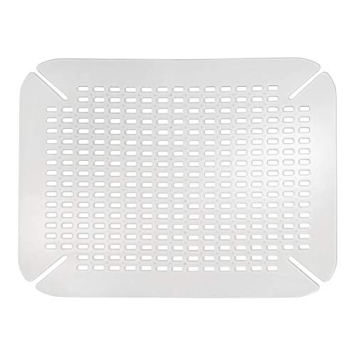 iDesign Plastic Sink Protector Grid for Kitchen, Bathroom, Basement, Garage, The Contour Collection, 13.5 x 16 Inch, Clear