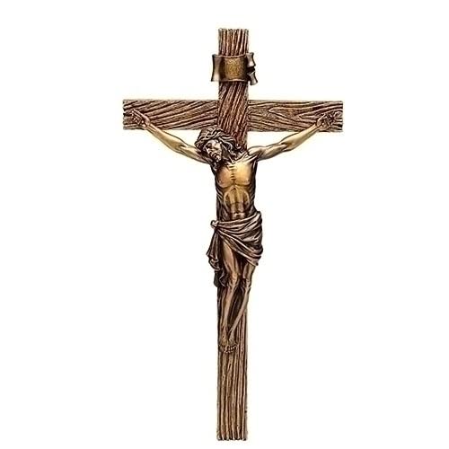 Joseph’s Studio by Roman, Cross and Crucifix Collection, 8.25″H ANTIQUE GOLD CRUCIFIX, Home Décor, Devout Gift, Prayerful Inspiration (4x4x8)