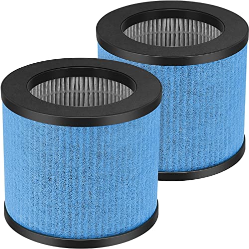 TPAP002 Filter Replacement 3-in-1 H13 True HEPA Upgraded Compatible with TOPPIN TPAP002 HEPA Air Purifier Comfy Air C1, Part #TPFF002, 2 Pack