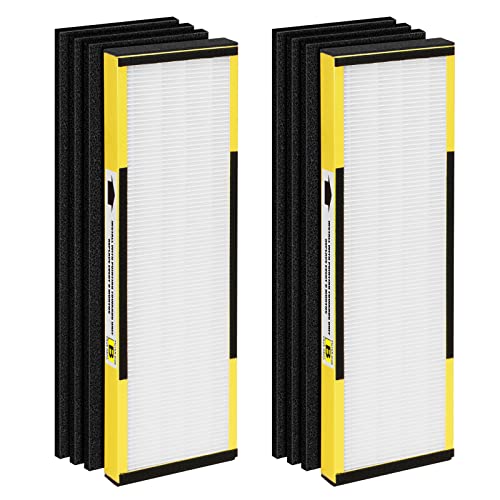 Hfunmo 2-Pack FLT4825 True HEPA Replacement Filter B, Compatible with Germ-Guardian, AC4825/AC4300/AC4800/AC4900/AC4820, 2 HEPA + 6 Activated Carbon Filters