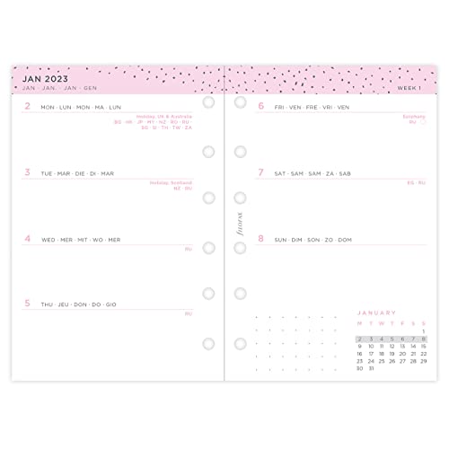 Filofax Pocket Confetti Week to View Diary – 2023, white (23-68291)