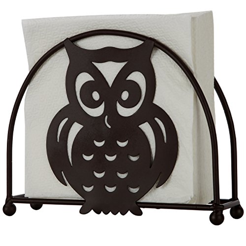 Home-X – Bronze Napkin Holder with Owl Design, A Fun Addition to Any Dinner Table, Kitchen Counter Top, or Picnic Table for Guaranteed Storage and Durability