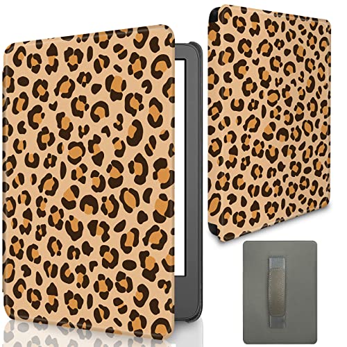 Aippdo Case for 6.8” Kindle Paperwhite 11th Generation 2021- Premium Lightweight Book Cover with Auto Wake/Sleep for Kindle Paperwhite 2021 Signature (Leopard Print)