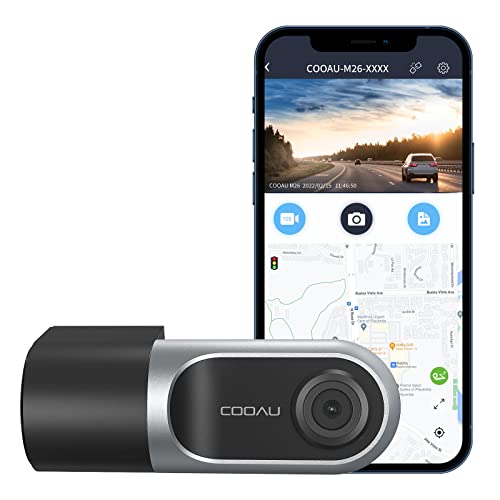 COOAU 1080P FHD Dash Cam, Smart Dash Camera for Cars , 360 Degree Rotation, Mini Car Camera Recorder wif Infrared Night Vision, Supercapacitor, G-Sensor, WDR, Loop-Recording, Parking Mode