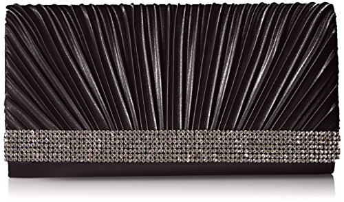 Jessica McClintock womens Chloe Satin Clutch Evening Handbag, Black, One Size US